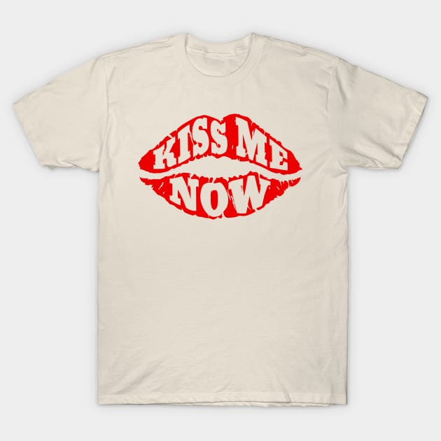 kiss me now lips T-Shirt by Mako Design 